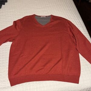 Men's V-Neck Sweater - Rust